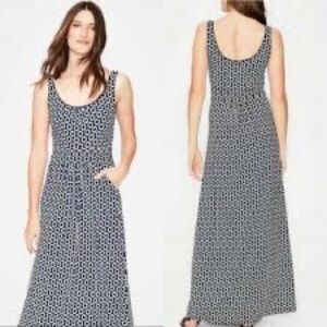 Boden Black and White Geometric Maxi Dress-pockets!!Size 14, like new!!